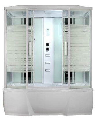Душевая кабина Loranto Selak CS 77-4 150x85x215 профиль белый, стекло прозрачное с узором