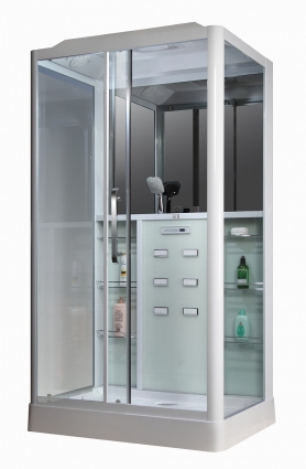 Душевая кабина Loranto Selak CS 129 L 90х150х215  профиль белый, стекло прозрачное, левая