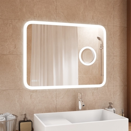 Зеркало Континент Bliss LED 90х70 с часами