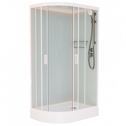 Душевая кабина Frank F418R White 100х80х220 профиль белый, стекло прозрачное, правая