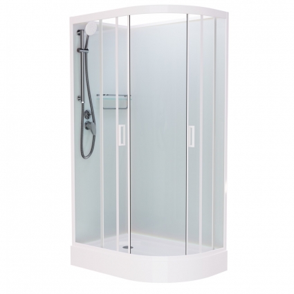 Душевая кабина Frank F411L White б/к 110х80х215 профиль белый, стекло прозрачное, левая