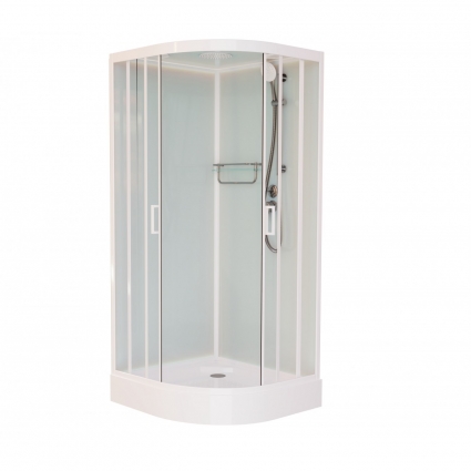 Душевая кабина Frank F408 М White 80х80х220 профиль белый, стекло матовое