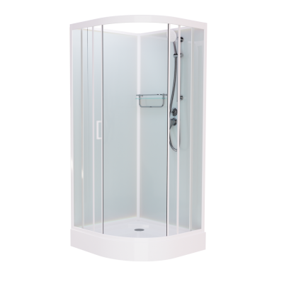 Душевая кабина Frank F410 М White б/к 110х110х215 профиль белый, стекло матовое