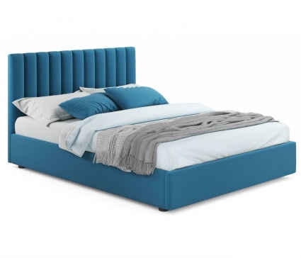 Кровать с ортопедическим основанием LASKA Family Olivia 160х200 синего цвета