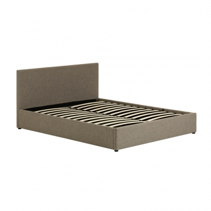 NATUSE Bed+mattress base, mattress 150x190 fabric grey