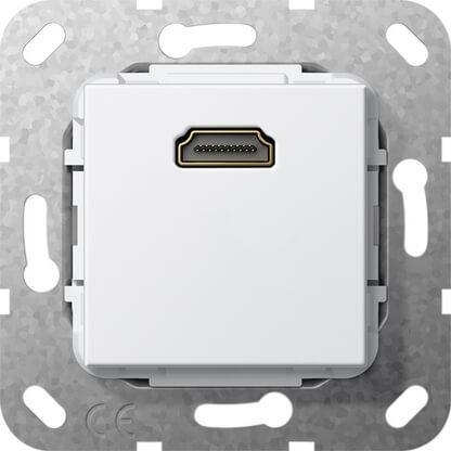 Розетка HDMI Gira System 55 чисто-белый глянцевый 566903