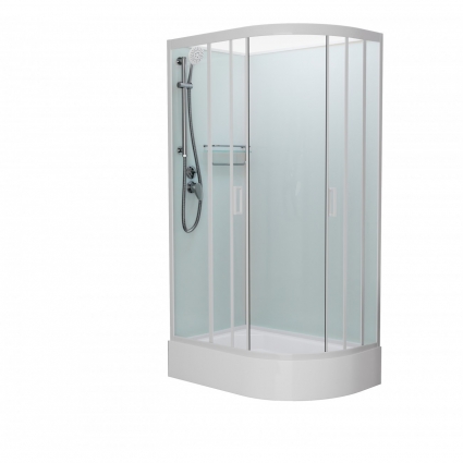 Душевая кабина Frank F412/1L White б/к 120х80х215 профиль белый, стекло прозрачное, левая