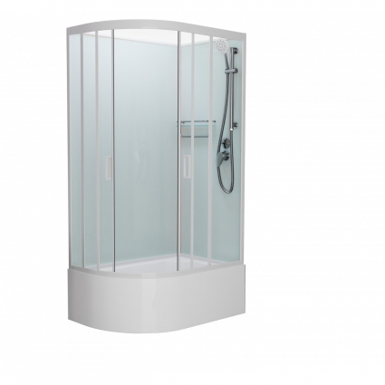 Душевая кабина Frank F412/2R М White б/к 120х80х215 профиль белый, стекло матовое, правая
