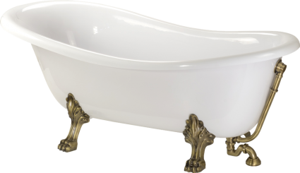 Ванна из искусственного камня Veragio Gialetta 31875 185x80 с металлическими ножками, бронза