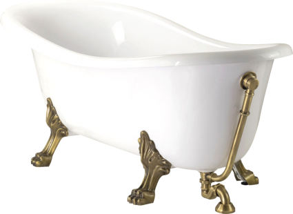 Ванна из искусственного камня Veragio Gialetta 25216 170x80 с металлическими ножками, бронза
