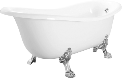 Ванна из искусственного камня Veragio Gialetta 25217 170x80 с металлическими ножками, хром