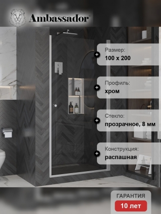 Душевая дверь в нишу Ambassador Elysium 111011111CX 100 см