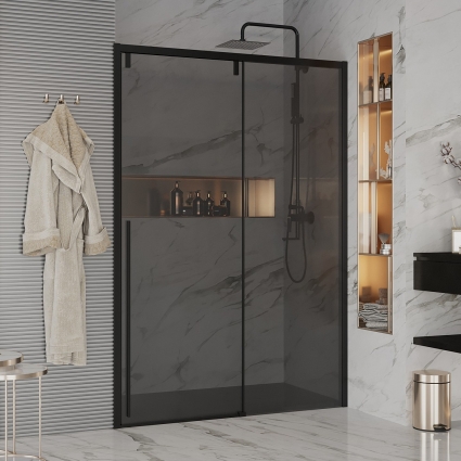 Душевая дверь в нишу Ambassador Intense 110022204IBB 150 см, профиль черный