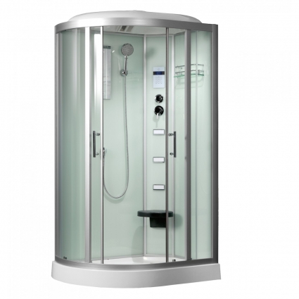 Душевая кабина Frank F610L 120х80х218 профиль хром, стекло прозрачное, левая, с баней