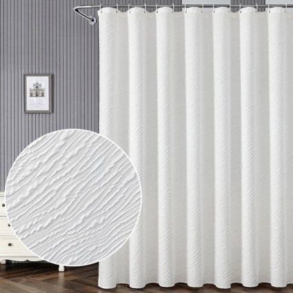 Штора для ванной Carnation Home Fashions White Flow 180х200