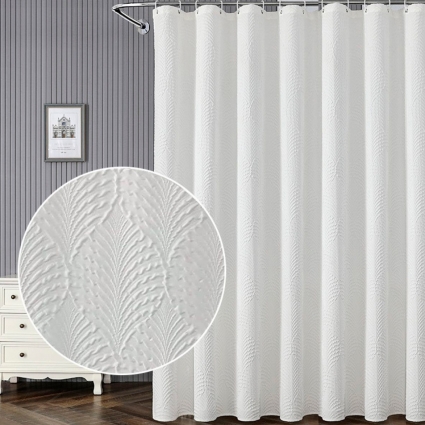 Штора для ванной Carnation Home Fashions White Leaf 180х200