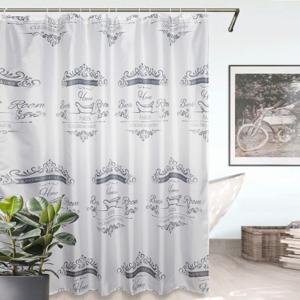 Штора для ванной Bath Plus Charme Orange ch22104-1 рисунок серый
