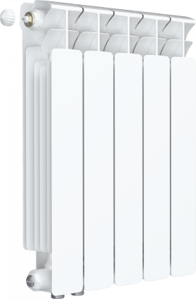 Радиатор биметаллический Rifar Base Ventil 500 5 секций, нижнее правое подключение