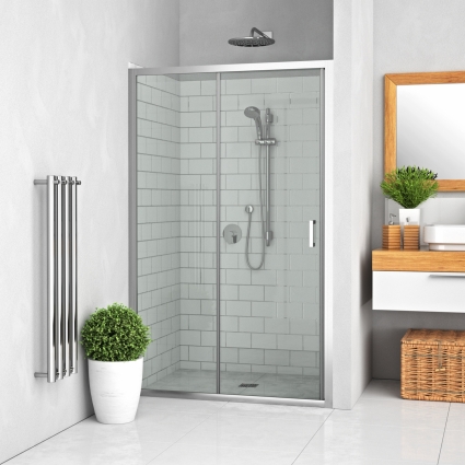 Душевая дверь Roth LEGA 140х190 профиль хром, стекло прозрачное