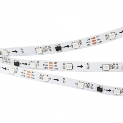 Светодиодная лента Arlight 7,2W/m 30LED/m 5060SMD разноцветная 5M SPI-B30-10mm 12V RGB-PX3 026368(2)