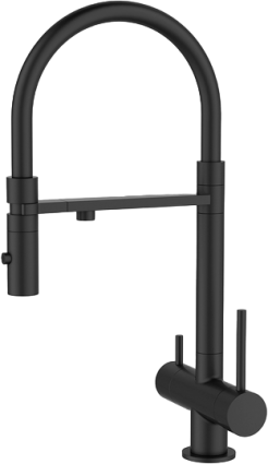 Смеситель для кухни Iddis Ace ACEBLFFi05 черный матовый, с гибким изливом