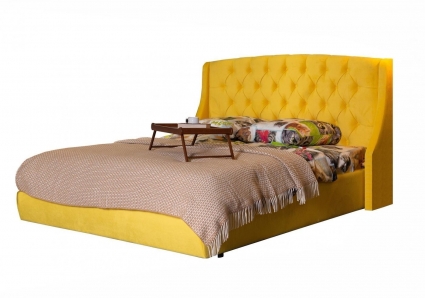 Кровать LASKA Family Stefani 160х200 с подъемным механизмом желтого цвета