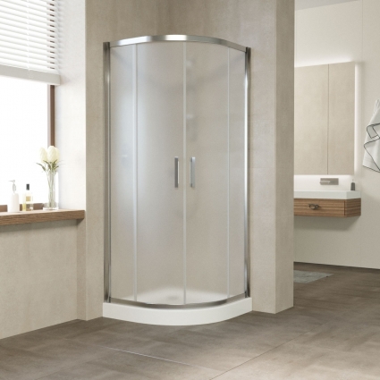 Душевой уголок Vegas Glass ZS Tur Novo 120 08 10 профиль глянцевый хром, стекло сатин