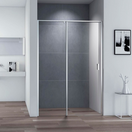 Душевая дверь в нишу Cezares Urban B 12 130 C Cr профиль хром, стекло прозрачное