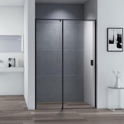 Душевая дверь в нишу Cezares Urban B 12 100 C Nero профиль черный, стекло прозрачное
