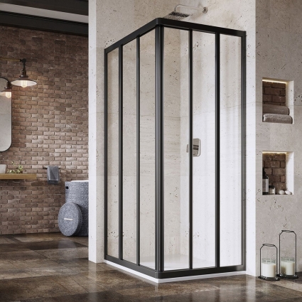Душевой уголок Ravak Supernova ASRV3-75 Transparent, профиль черный