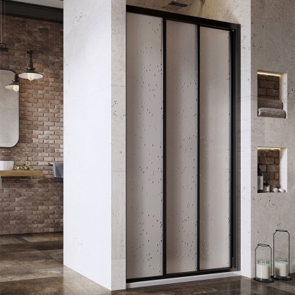 Душевая дверь в нишу Ravak Supernova ASDP3-80 Pearl, 200, профиль черный