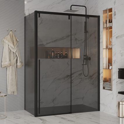 Душевой уголок Ambassador Intense 110022205IBB-110IBB 160х110 см, профиль черный