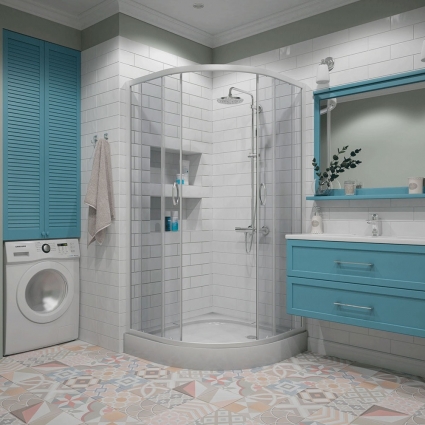 Душевой уголок Erlit Comfort ER0508-C4 80x80 с поддоном, тонированное стекло
