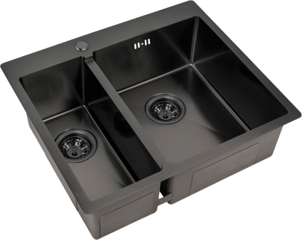 Мойка кухонная Zorg Inox PVD 59-2-51-R GRAFIT R, графит
