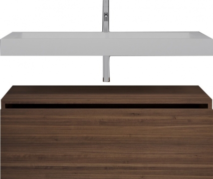 Тумба с раковиной Armadi Art Flat 100 подвесная, dark oak