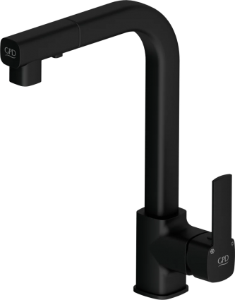 Смеситель для кухни GPD Pedra MES160-S черный матовый