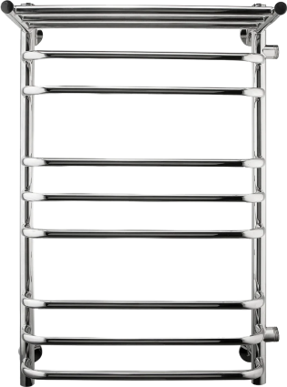 Полотенцесушитель водяной Indigo Brace LBCW80-50PR-б/п-60 боковое подключение, с полкой, серебристый