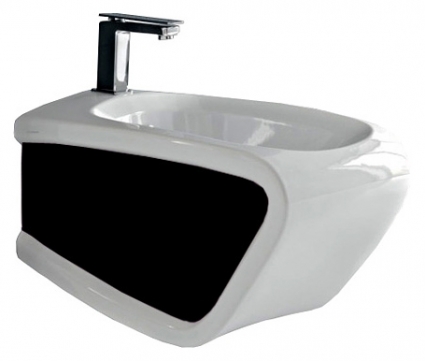 Биде подвесное Hidra Ceramica Hi-line белое с черным