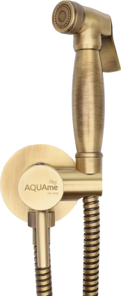 Гигиенический душ AQUAme AQM 6010OB со смесителем, С ВНУТРЕННЕЙ ЧАСТЬЮ, old bronze