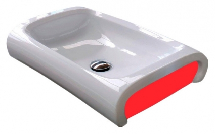 Раковина Hidra Ceramica Hi-line HI15 белая с красным