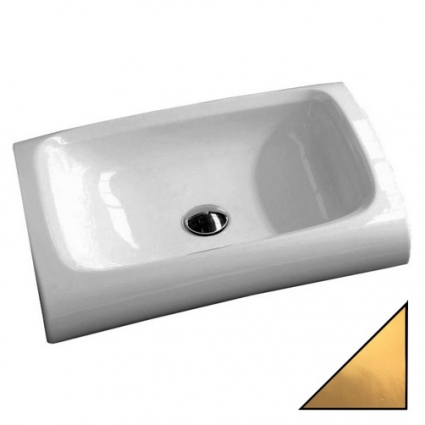Раковина Hidra Ceramica Hi-line HI15 белая с золотым