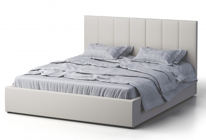 Кровать MYROOM Family Венера-3 200х200 белого цвета с подъемным механизмом (экокожа)
