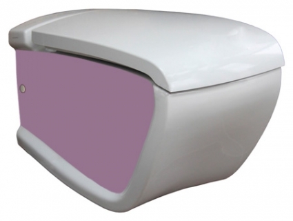 Унитаз подвесной Hidra Ceramica Hi-line белая с фиолетовым