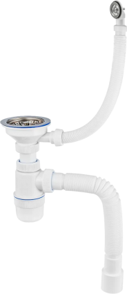 Сифон для мойки Virplast Элит 30986164 с круглым переливом
