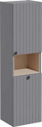 Шкаф-пенал VitrA Root Groove 40 R, с бельевой корзиной, серый