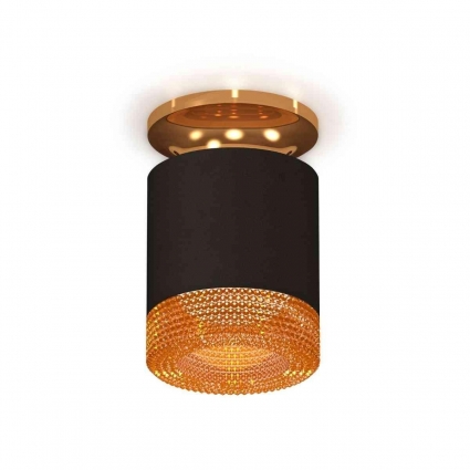 Комплект накладного светильника Ambrella light Techno Spot XS7402103 SBK/PYG/CF черный песок/золото желтое полированное/кофе (N7929, C7402, N7195)