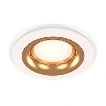 Комплект встраиваемого светильника Ambrella light Techno Spot XC7621005 SWH/PYG белый песок/золото желтое полированное (C7621, N7014)