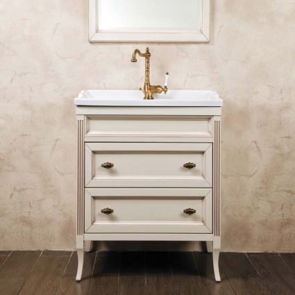 Тумба для комплекта La Beaute Classic Vivien Сassetto 70 слоновая кость с патиной, фурнитура бронза