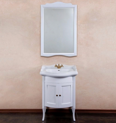 Мебель для ванной La Beaute Classic Lorette 65 белый матовый, фурнитура бронза