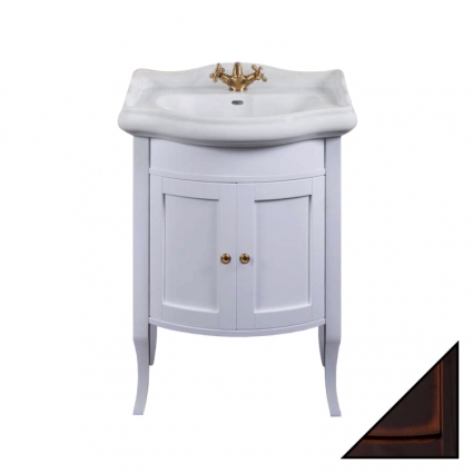 Тумба для комплекта La Beaute Classic Lorette 65 темное дерево глянец, фурнитура бронза